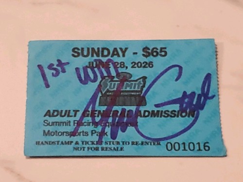 Maddi Gordon 1st Top Fuel Win TICKET STUB and SIGNED with Proof Norwalk 2026