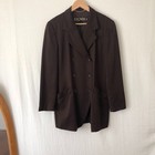 Vintage Escada Margaretha Ley Jacket Blazer Size 40 AU 12/US 8 Brown Wool 90s