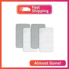 Baby Bassinet Sheets 4 Pack Fit for Graco SmartSense, AMKE, Yacul, Cloud Baby, a