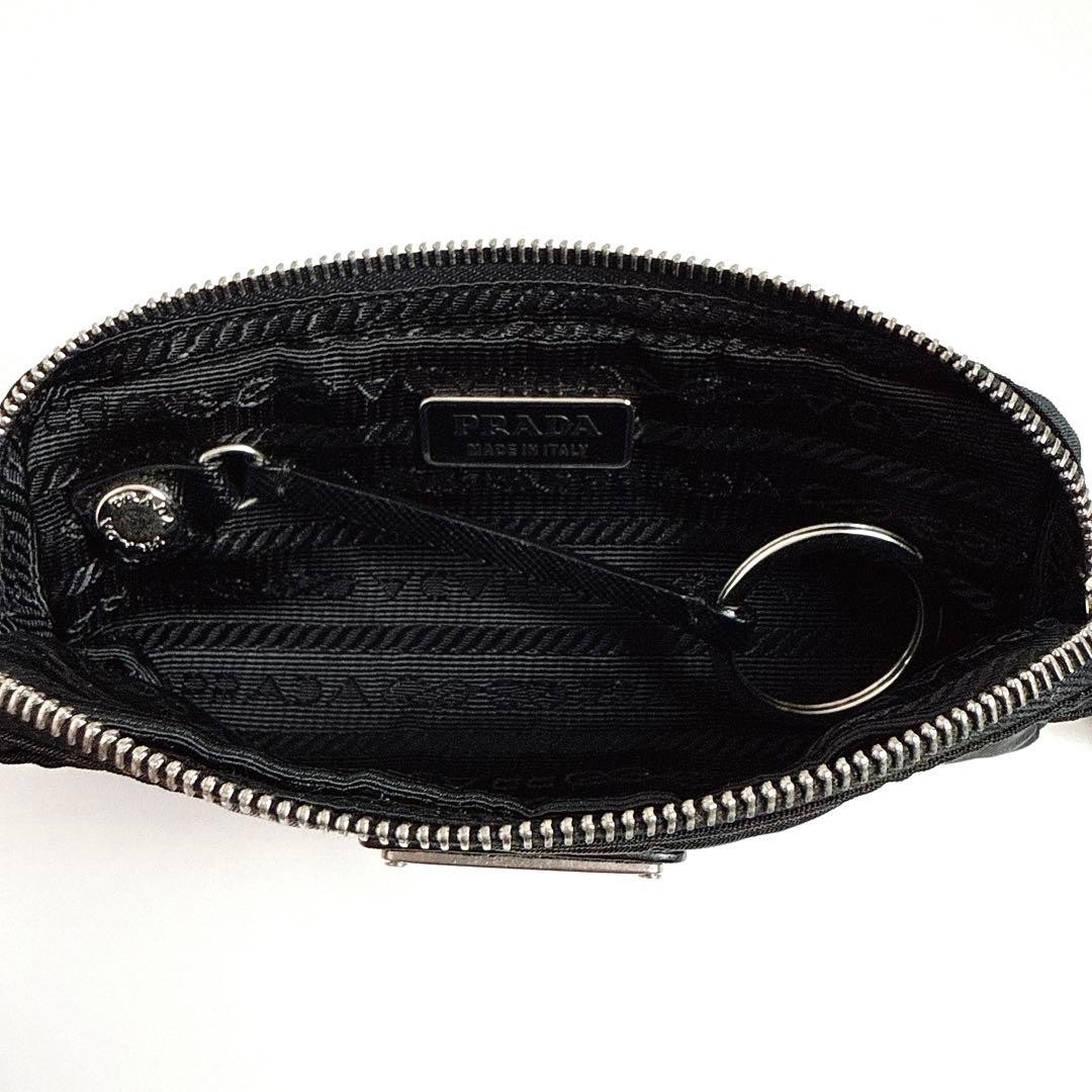 PRADA Black Nylon Logo Triangular Key Ring Mini P… - image 5