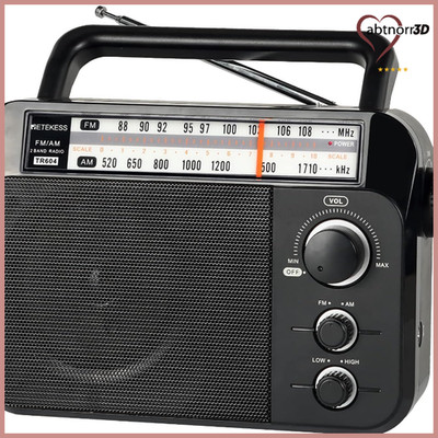 Retekess TR604 Tragbares Radio FM AM, Schwarz, 3,5 Zoll Lautsprecher, Senioren