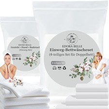 Einweg Hygiene Reiseset Einzelbett - Doppelbett Bettw&auml;sche Handt&uuml;cher Set Urlaub