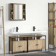 Set di mobili per il bagno 3 pcs Marrone Legno multistrato