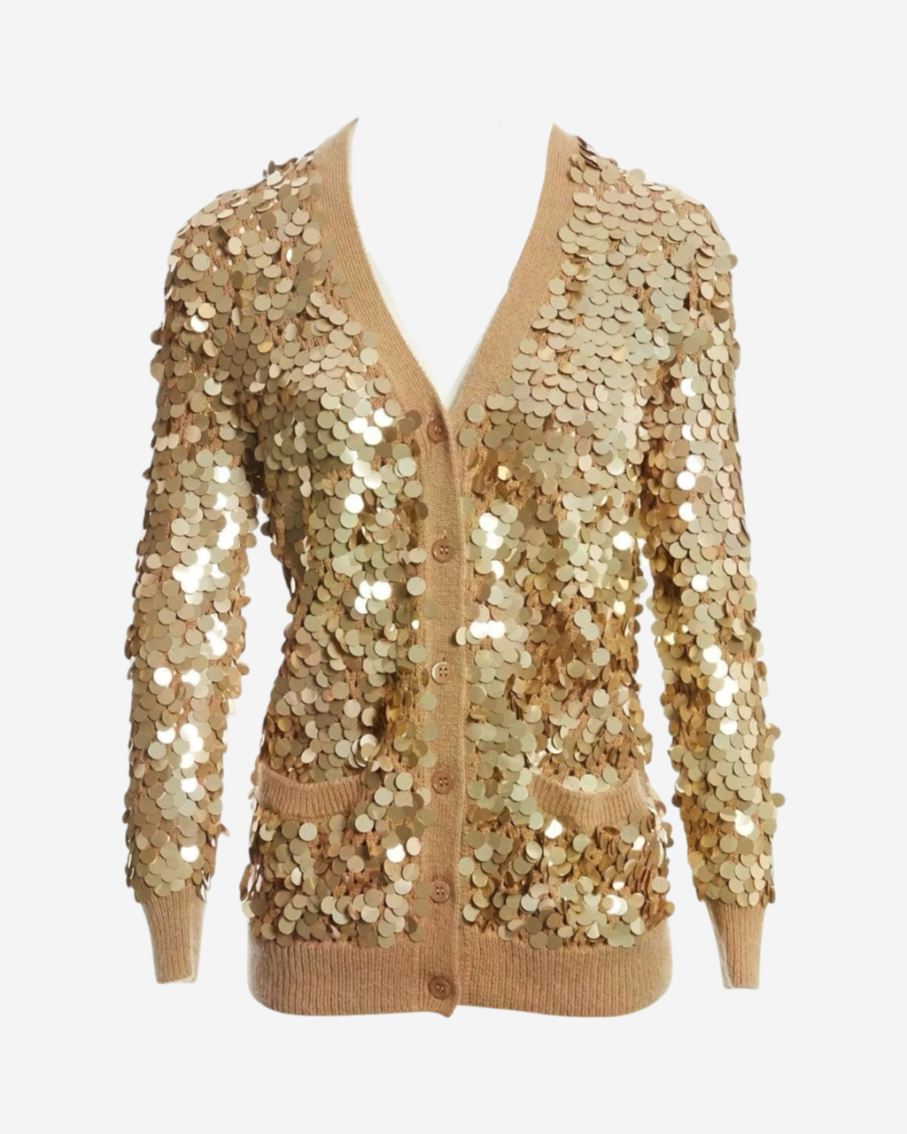 Saint Laurent Paillettes Cardigan XS maglione oro nuovo senza etichetta. Elegante.