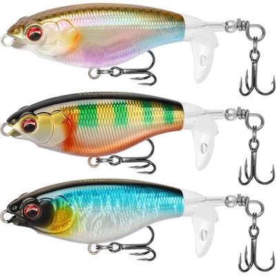 Top Water Fishing Lures with BKK Hooks for Bass, Catfish, Pike - Fresh/Saltwater