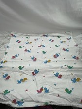 VTG Medline Receiving Baby Blanket Ducks Blue Green Magenta Yellow/ 100 Cotton