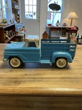 Vintage blue And White Tonka Pressed-steel Stake Bed Farm Truck Circa 1950s-1960