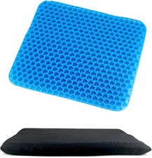 Gel Seat Cushion - Cool Breathable Non-Slip for Car Office & Wheelchair Blue