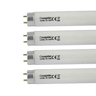 COOSPIDER 4 Pack 15W U/V BL CFL Compact Light Bulb for 30W Electric... Fast Ship