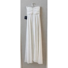 NWT Soieblu White Strapless Pleated Twist Sweetheart Maxi Dress Gown Size S