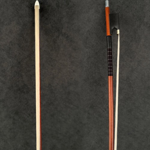 D. Peccatte Copy Master Pernambuco Violin Bow 4/4 Ebony No eye Frog Silver Parts - Afbeelding 12 van 12
