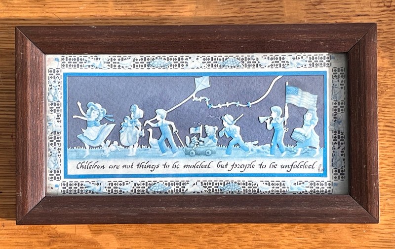 Designs With Scissors Scherenschnitte Children’s Parade Framed Art 4.75" x 6.75"