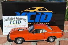 1/18 scale, YCID 43, 1970 HEMI Cuda, 1-199 in VITAMIN C ORANGE, NEW RELEASE 