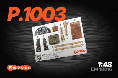 1:48 3D Interior Detail Set for Weserflug P1003 Amusing Hobby 48A002