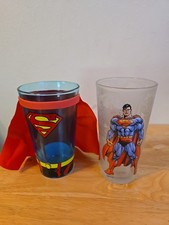 2 Superman Glasses 1 Dc Comics and 1 Six Flags