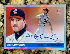 2025 Topps Chrome Platinum JIM EDMONDS #CPA-JE On Card Refractor Auto/199 ANGELS