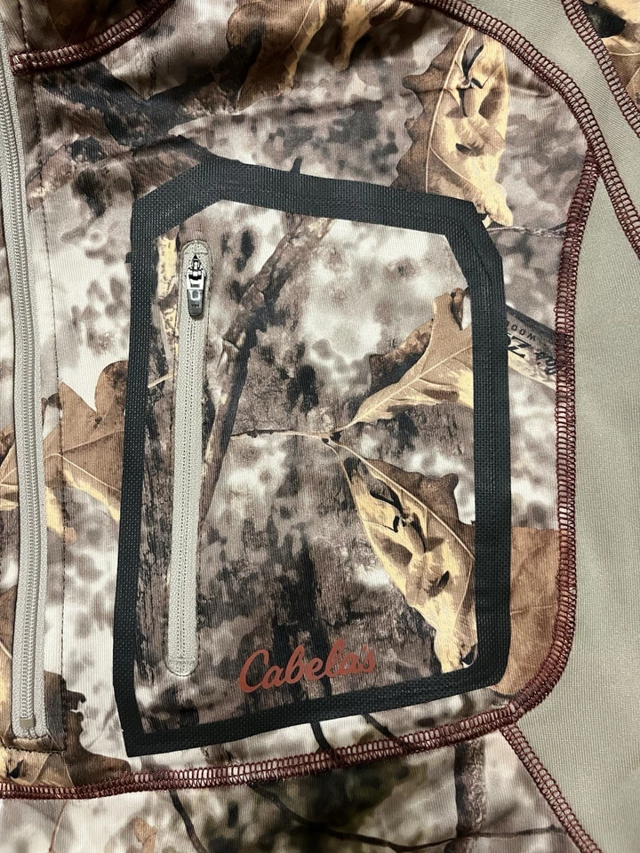 Cabela’s Camo 1/4 Zip Pullover Long Sleeve Men’s Med NWT Fleece Inner - Image 3 of 4