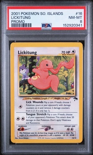 Pokemon SOUTHERN ISLANDS - LICKITUNG - 16/18 - PSA 8 - NEW CERT