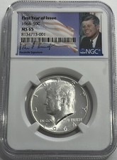 1964 P NGC MS65 Silver Kennedy Half Dollar First Year Issue JFK Coin Signature