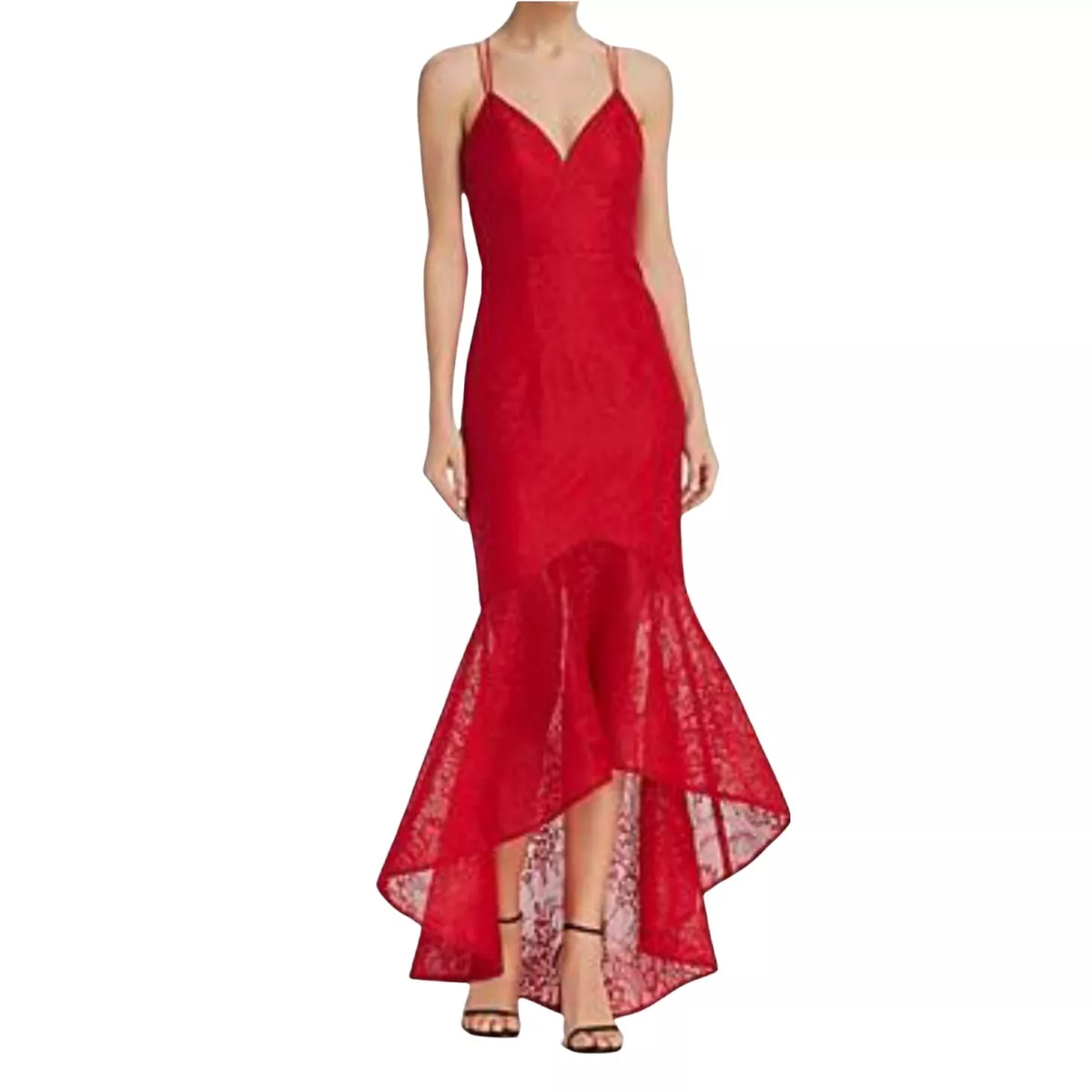 Topshop red fishtail dress cheap