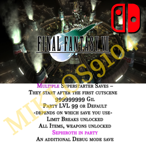 Final Fantasy VII 7 - Nintendo Switch Save - No Game Included - Picture 1 of 11