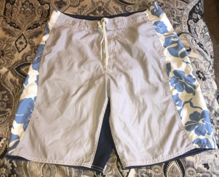 American Eagle Outfitters ~ мужчин размер 33 ~ цветочный доска шорты синий - плавки б/у в отличном состоянии - Изображение 2 из 3