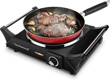 Hot Plate Portable Electric Stove 1500W Countertop Single Burner with Adjustable