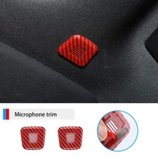 Roof Microphone Panel Cover Trim for Dodge Challenger 15+ Charger 11+ Red Carbon