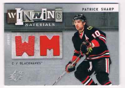 2009-10 SPX WINNING MATERIALS PATRICK SHARP 2 JERSEYS 1 COLOR CS CHICAGO