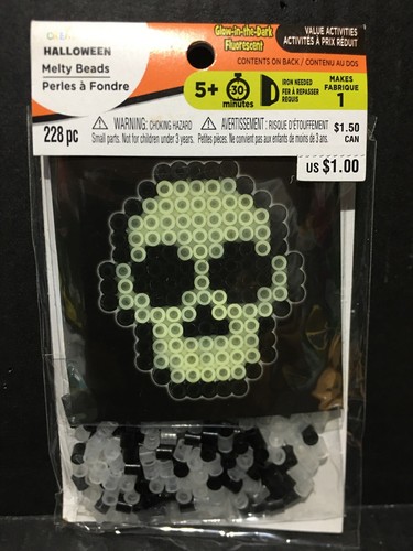 Creatology Halloween Melty Bead Kit - Glow in the Dark Skull 228pc New