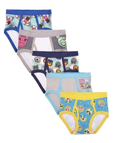 Lot of 2X - 5-Pack PIGGY Boys Size 6 Cotton Briefs Underwear Assorted Designs ! - Picture 2 of 2