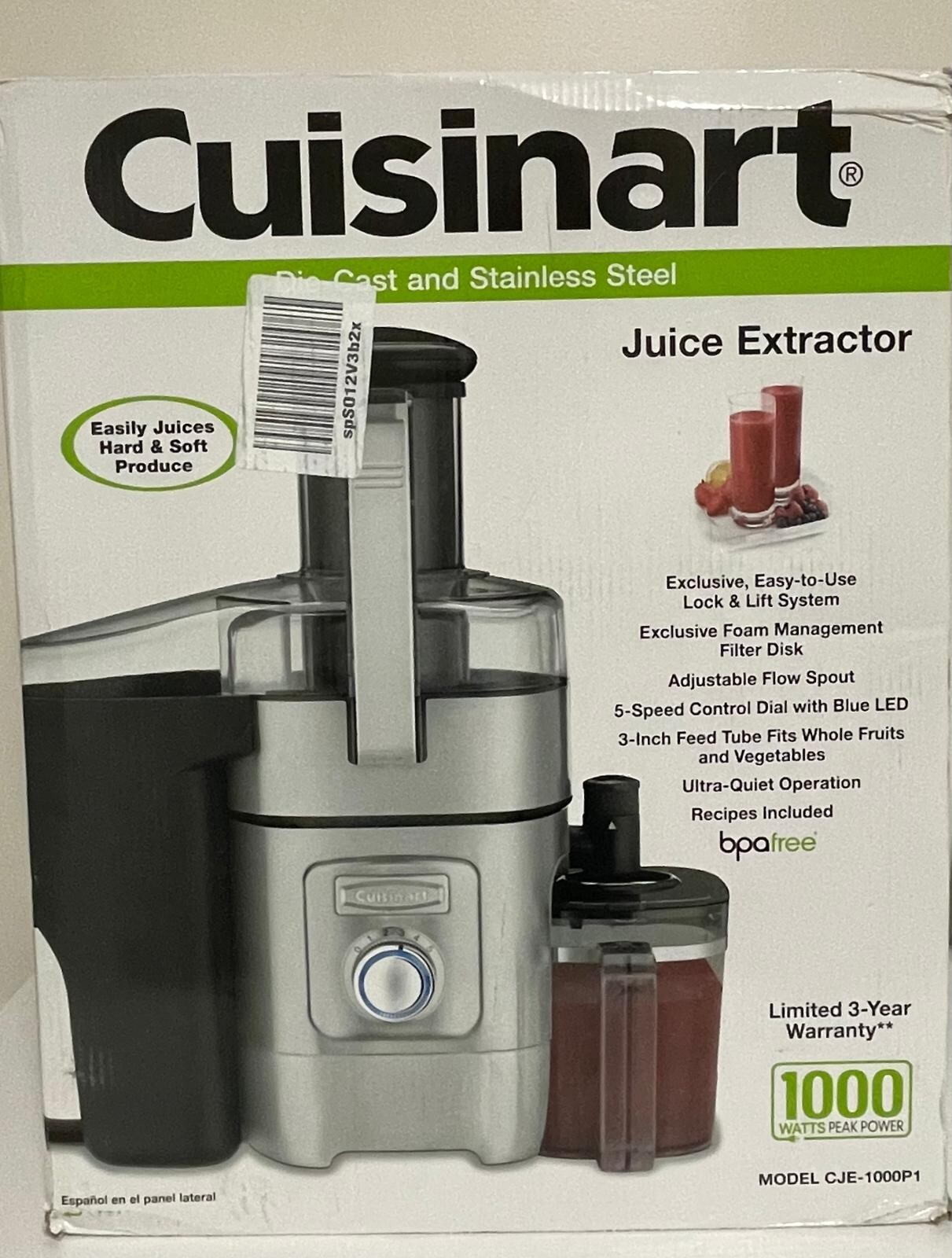 Cuisinart CJE-1000P1 1000 Watt 5 Speed  Juice Extractor New in the Original Box 