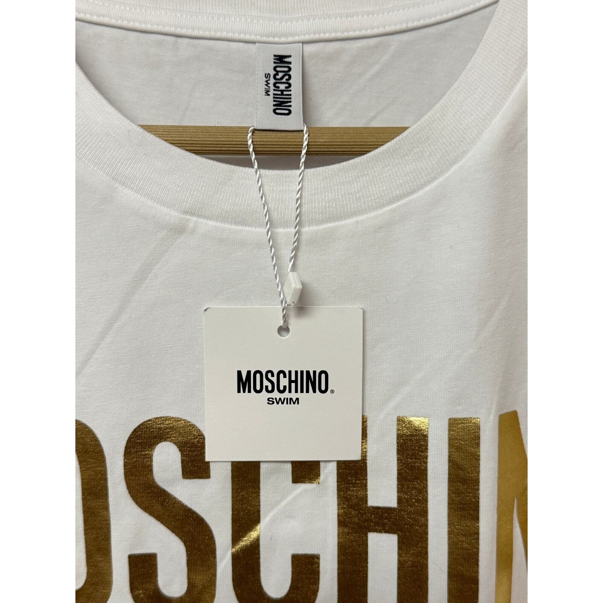 MOSCHINO SWIM パーカー Moschino Swim T-Shirt Sweatshirt Cotton Man White A1910 2325