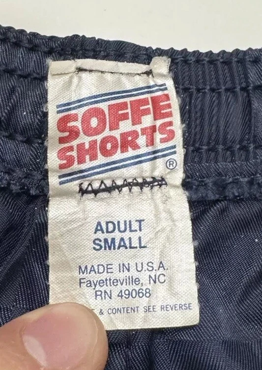 Pantalones Cortos De Colección Soffe Cuadros Satinado Nailon Correr Fútbol Azul Para Hombres Talla S *NUEVOS* Foto 4 de 4