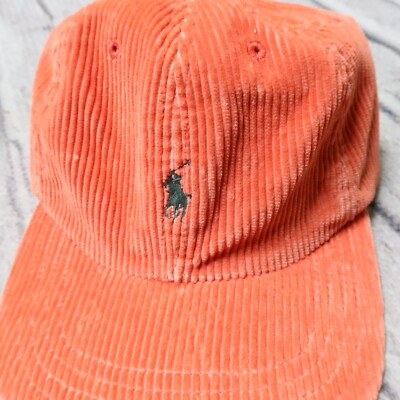 Vintage Polo Ralph Lauren Corduroy Leather Strapback Hat Dad Cap