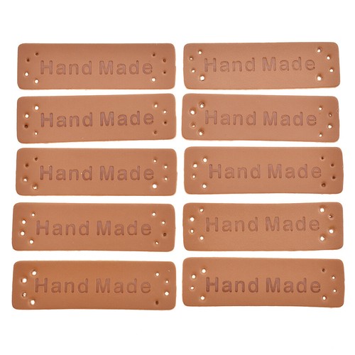 50 Pcs Garment PU Leather Labels Tags HANDMADE Clothing Garment Bag Shoes Sewing - Picture 6 of 22