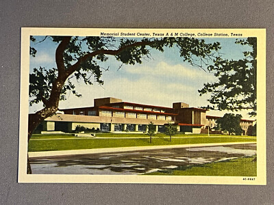 TX Texas College Station, Texas A & M Student Center, Curteich, ca 1940, Mint