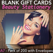 Gift Voucher Cards Massage Beauty Nail Hairdressers Lash - x200 + Envelopes HN