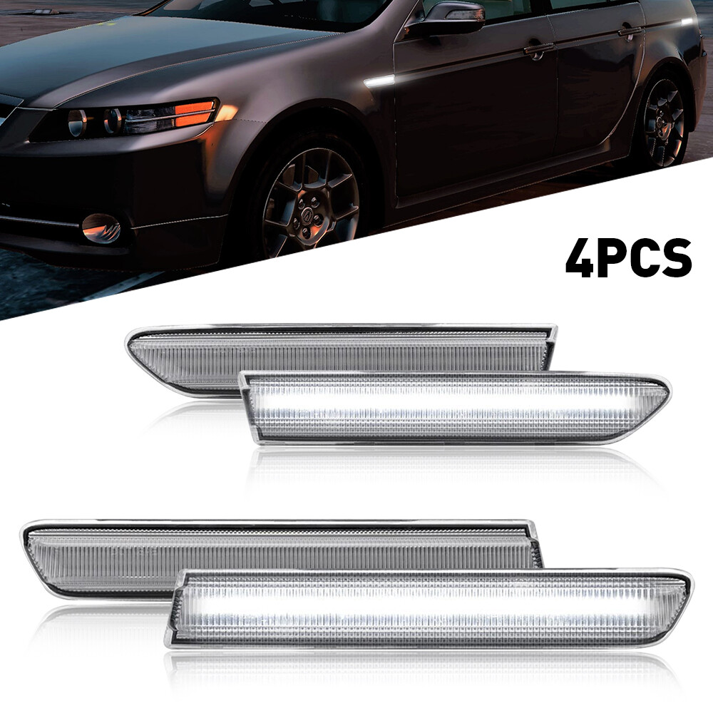 Clear LED Fender Side Marker Light for Acura TL – Brand New White Housing
