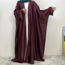 Muslim Open Kaftan Modest Women Cardigan Long Dress Abaya Dubai Kimono Prom Robe