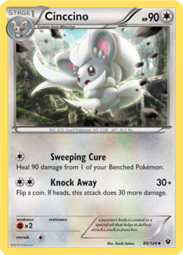 1x Cinccino 89/124  XY Fates Collide Pokemon TCG Card NM