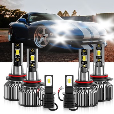 For Dodge Viper 1993-1995 9005 9005 H3 LED Headlight+Fog Light Bulbs Combo 6500K