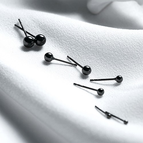 925 Sterling Solid Silver Small Plain Ball Bead Earrings Piercing Girl Lady Stud - Picture 43 of 59
