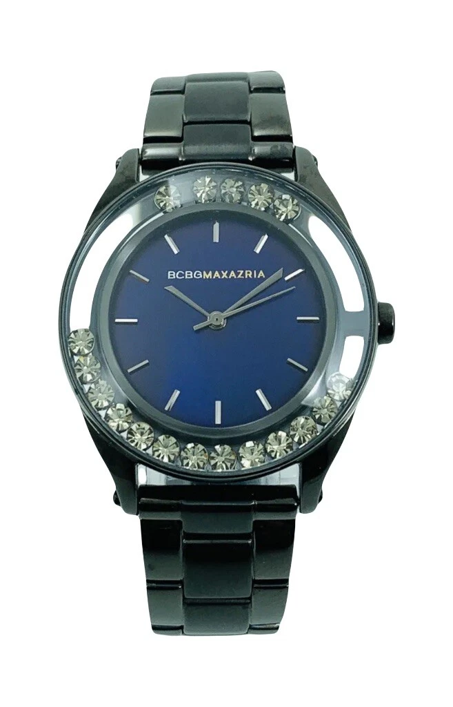 BCBGMAXAZRIA Ladies BG8326 Floating Stone Steel Case Black Steel