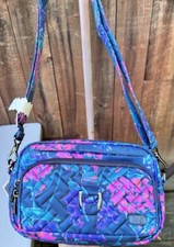 lug-carousel-blue-black-belt-bag-crossbody-rfid-flower-handbag-hydrangea-navy