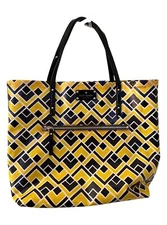 Kate Spade New York Tote Bag Black Yellow Geometric Print
