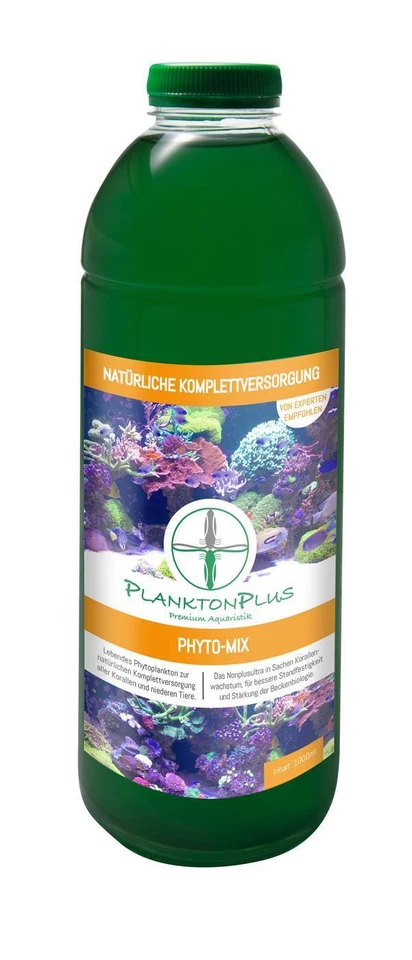 PLANKTONPLUS AQUARISTIK PlanktonPlus Phytoplankton Phyto-Mix Komplettversorgung Korallenfutter 1 Liter
