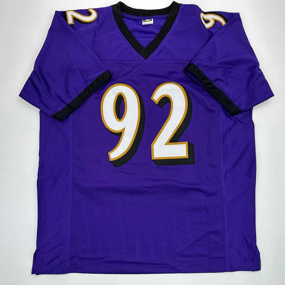 Camiseta deportiva facsímil autografiada Haloti Ngata Baltimore púrpura reimpresión talla XL para hombre Foto 3 de 4