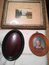 Piccoli quadretti pronti da appendere n 2 uno olio e cornice ovale con vetro