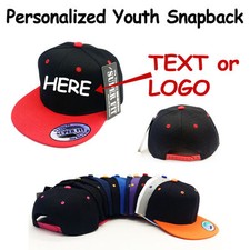 Personalized Kids Youth Child size Snapback Cap Hat Custom Embroidery Stitching